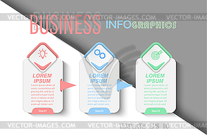 Infographics with pictograms. Template of 3 stages - vector image