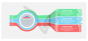 Infographics with pictograms. Template of 3 stages - vector image