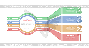 Infographics with pictograms. Template of 4 stages - vector image