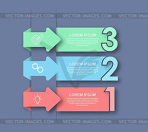 Nfographics with pictograms. Template of 3 stages o - vector clipart