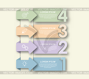 Nfographics with pictograms. Template of 4 stages o - vector clip art