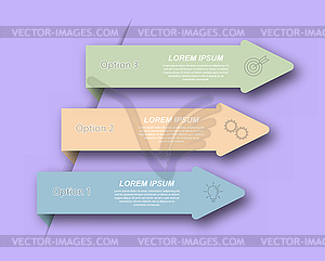 Infographics with pictograms. Template of 3 stages - color vector clipart