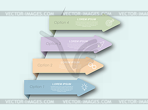 Infographics with pictograms. Template of 4 stages - vector clip art