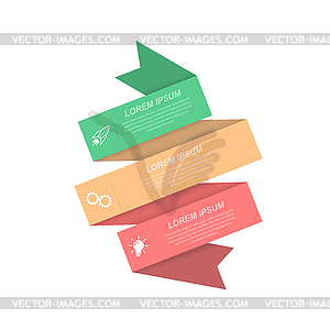 Infographics. Ribbon banner with pictograms. - vector clipart