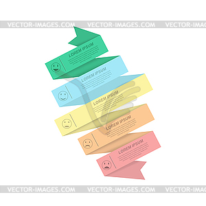 Infographics. Ribbon banner with pictograms. - vector clipart