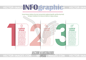 Infographics with pictograms. Template of 3 stages - vector image