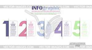 Infographics with pictograms. Template of 5 stages - vector clipart