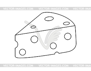 Piece of cheese. Dairy products. An empty contour - vector clip art