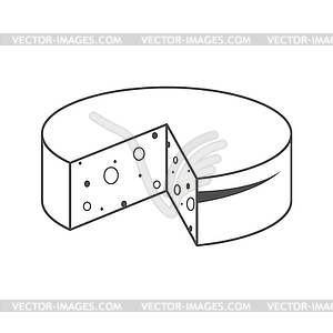 Piece of cheese. Dairy products. An empty contour - royalty-free vector clipart