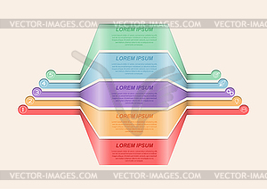 Инфографика с пиктограммами. Шаблон из 5 этапов - векторный клипарт EPS