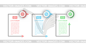 3 stages of development, improvement or training. - vector image