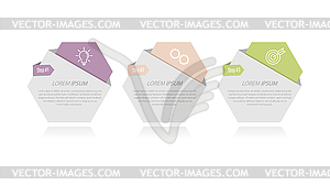 3 stages of development, improvement or training. - vector clipart