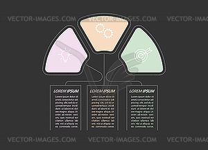 3 stages of development, improvement or training. - vector clip art