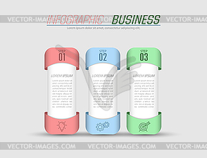 Infographics. 3 stages of development, marketing, - royalty-free vector image