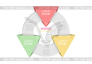 Бизнес инфографика. 3 шага к результату. - стоковый векторный клипарт