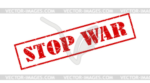 Worn stamp with inscription STOP WAR - vector image