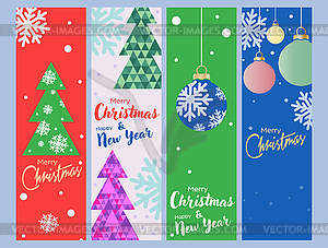 Merry Christmas and Happy New Year. set of template - vector clipart