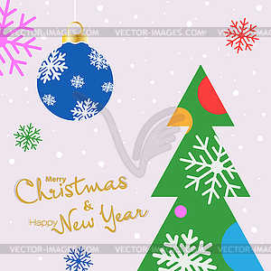 Merry Christmas and Happy New Year. Template for - vector clipart