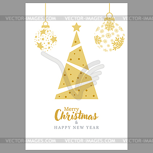 Merry Christmas and Happy New Year. Template for - vector clipart