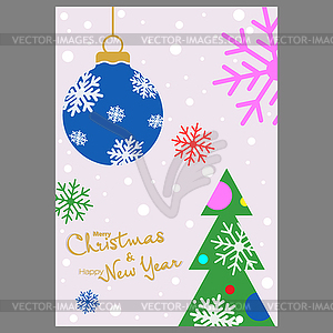 Merry Christmas and Happy New Year. Template for - vector image