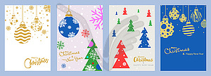 Merry Christmas and Happy New Year. Template for - vector clipart