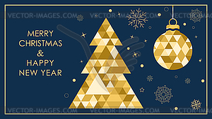 Merry Christmas and happy New Year. Template of - vector clipart