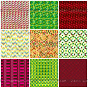 Seamless fabric textures - vector clipart