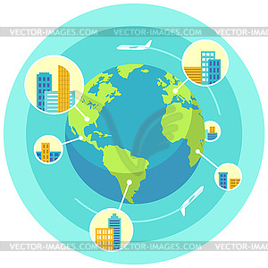 Global business design concept - vector clipart