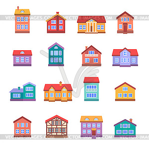 House icons set - vector clip art