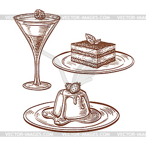 Set of desserts - vector image