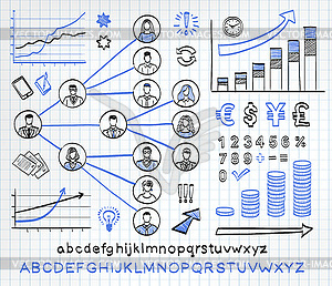 Business doodle set - vector clip art