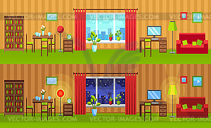 Flat style interior  - vector image