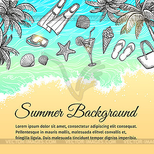 Summer sea background - vector image