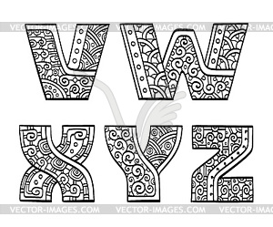 Vintage set of initial letters - vector clipart