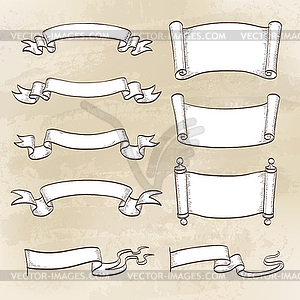 Sketch set of banners - vector clip art