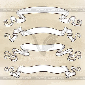 Set of banners. Vintage ribbons - vector image