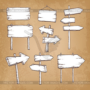 Set of signposts and signboards - vector clip art