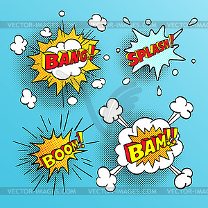 Set of comic sound effects - vector clip art