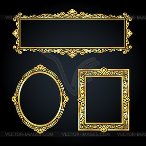 Gold frames - royalty-free vector clipart