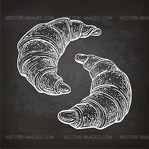 Croissants on chalkboard - vector clipart