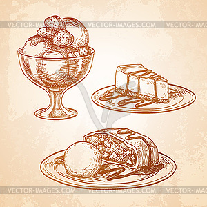 Set of desserts - vector clipart / vector image