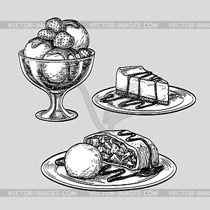 Set of desserts - vector image