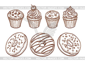 Pastry sweets collection - vector clipart