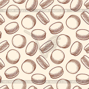 Seamless pattern with macaroons - vector clipart