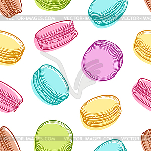 Seamless pattern with macaroons - vector clipart