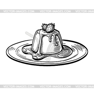Panna cotta - vector image