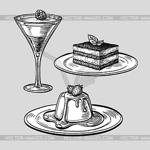 Set of desserts - stock vector clipart