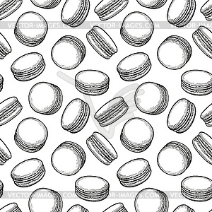 Seamless pattern with macaroons - vector clip art