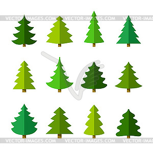 Christmas tree set - vector clip art