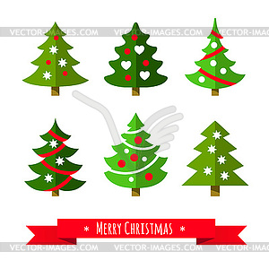 Christmas tree set - vector clipart / vector image